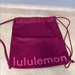 Lululemon Burgundy Drawstring Bag